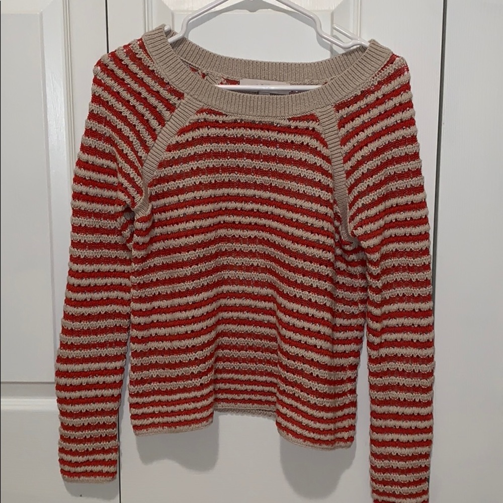 Striped stitch boxy sweater